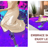 Ultra Soft Area Rug, Non Slip, Stain Resistant, Washable Area Rugs for Living Room, Bedroom, Stylish Abstract Expressionist Rug(Purple)