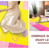 Ultra Soft Area Rug, Non Slip, Stain Resistant, Washable Area Rugs for Living Room, Bedroom, Vibrant Rainbow Notebook Aesthetic(Yellow)
