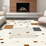 Ultra Soft Area Rug, Non Slip, Stain Resistant, Washable Area Rugs for Living Room, Bedroom, Elegant Off-White Animal Motif(Beige)