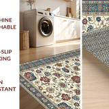 Ultra Soft Area Rug, Non Slip, Stain Resistant, Washable Area Rugs for Living Room, Bedroom, Vibrant Pastel Botanical Design(Beige)