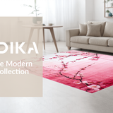 Ultra Soft Area Rug, Non Slip, Stain Resistant, Washable Area Rugs for Living Room, Bedroom, Elegant Cherry Petal Design(Pink)