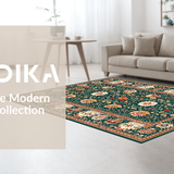 Ultra Soft Area Rug, Non Slip, Stain Resistant, Washable Area Rugs for Living Room, Bedroom, Contemporary Nature Inspired Design(Green)