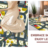 Ultra Soft Area Rug, Non Slip, Stain Resistant, Washable Area Rugs for Living Room, Bedroom, Engaging Vehicle Pathway Illustration(Yellow)