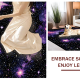 Ultra Soft Area Rug, Non Slip, Stain Resistant, Washable Area Rugs for Living Room, Bedroom, Enchanting Solar System Design(Purple)