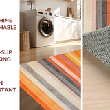 Ultra Soft Area Rug, Non Slip, Stain Resistant, Washable Area Rugs for Living Room, Bedroom, Chic Minimalist Tassel Accents(Orange)