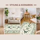 Ultra Soft Area Rug, Non Slip, Stain Resistant, Washable Area Rugs for Living Room, Bedroom, Contemporary Insect Inspired Visuals(Ivory)
