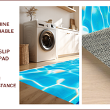 Ultra Soft Area Rug, Non Slip, Stain Resistant, Washable Area Rugs for Living Room, Bedroom, Chic 3D Water-Inspired Motif(Blue)