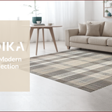 Ultra Soft Area Rug, Non Slip, Stain Resistant, Washable Area Rugs for Living Room, Bedroom, Elegant Neutral Plaid Aesthetic(Beige)
