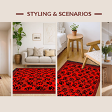Ultra Soft Area Rug, Non Slip, Stain Resistant, Washable Area Rugs for Living Room, Bedroom, Contemporary Elegant Fluffy Pattern(Red)