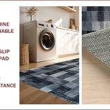 Ultra Soft Area Rug, Non Slip, Stain Resistant, Washable Area Rugs for Living Room, Bedroom, Rustic Geometric Monochrome Elegance(Gray)
