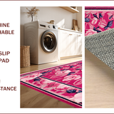 Ultra Soft Area Rug, Non Slip, Stain Resistant, Washable Area Rugs for Living Room, Bedroom, coquette floral bathroom(Pink)