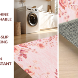 Ultra Soft Area Rug, Non Slip, Stain Resistant, Washable Area Rugs for Living Room, Bedroom, Serene Blush Textured Elegance(Pink)