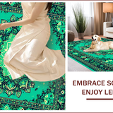 Ultra Soft Area Rug, Non Slip, Stain Resistant, Washable Area Rugs for Living Room, Bedroom, Boho Medallion Forest Green Living Room Rug(Green)