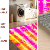 Ultra Soft Area Rug, Non Slip, Stain Resistant, Washable Area Rugs for Living Room, Bedroom, Vibrant Whimsical Tie-Dye Aesthetic(Orange)