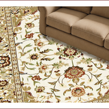 Ultra Soft Area Rug, Non Slip, Stain Resistant, Washable Area Rugs for Living Room, Bedroom, Trendy Nature-Inspired Floral Aesthetic(Beige)