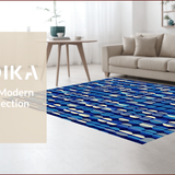 Ultra Soft Area Rug, Non Slip, Stain Resistant, Washable Area Rugs for Living Room, Bedroom, Stain-Resistant Trellis Kitchen Entryway Carpet(Blue)