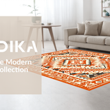 Ultra Soft Area Rug, Non Slip, Stain Resistant, Washable Area Rugs for Living Room, Bedroom, Chic Modern Textured Stripes(Orange)