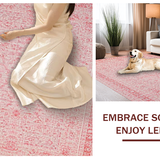 Ultra Soft Area Rug, Non Slip, Stain Resistant, Washable Area Rugs for Living Room, Bedroom, Aesthetic Ribbon Loop Rug Featuring Whimsical Bow-Inspired Pattern Design(Pink)