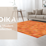 Ultra Soft Area Rug, Non Slip, Stain Resistant, Washable Area Rugs for Living Room, Bedroom, Textured Contemporary Rustic Charm(Orange)