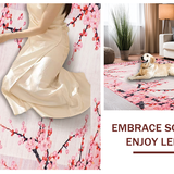 Ultra Soft Area Rug, Non Slip, Stain Resistant, Washable Area Rugs for Living Room, Bedroom, Dreamy Botanical Print Charm(Pink)