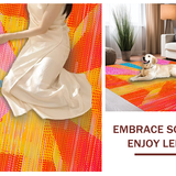 Ultra Soft Area Rug, Non Slip, Stain Resistant, Washable Area Rugs for Living Room, Bedroom, Eye-Catching Abstract Circular Illusion(Orange)