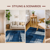 Chic Transitional Fluid Art Motif(Blue)