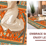 Ultra Soft Area Rug, Non Slip, Stain Resistant, Washable Area Rugs for Living Room, Bedroom, Inviting Minimalist Floral Fusion(Orange)