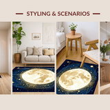 Ultra Soft Area Rug, Non Slip, Stain Resistant, Washable Area Rugs for Living Room, Bedroom, Bright Ethereal Galaxy Aesthetic(Gold)