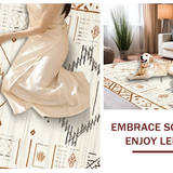 Ultra Soft Area Rug, Non Slip, Stain Resistant, Washable Area Rugs for Living Room, Bedroom, Elegant Soft Ogee Pattern(Beige)