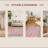 Ultra Soft Area Rug, Non Slip, Stain Resistant, Washable Area Rugs for Living Room, Bedroom, Sophisticated Soft Color Palette(Pink)