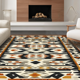 Ultra Soft Area Rug, Non Slip, Stain Resistant, Washable Area Rugs for Living Room, Bedroom, Striking Tribal Geometric Visual Appeal(Brown)