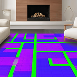 Ultra Soft Area Rug, Non Slip, Stain Resistant, Washable Area Rugs for Living Room, Bedroom, Playful Educational Patchwork Motif(Purple)