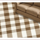Ultra Soft Area Rug, Non Slip, Stain Resistant, Washable Area Rugs for Living Room, Bedroom, Classic Checkered Dorm Room Soft High Pile Area Rug(Beige)