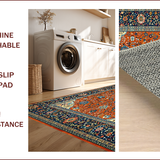 Ultra Soft Area Rug, Non Slip, Stain Resistant, Washable Area Rugs for Living Room, Bedroom, Vibrant High-Low Textured Motif(Orange)