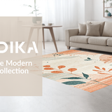 Ultra Soft Area Rug, Non Slip, Stain Resistant, Washable Area Rugs for Living Room, Bedroom, Rustic Low Pile Abstract Design(Beige)