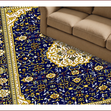 Ultra Soft Area Rug, Non Slip, Stain Resistant, Washable Area Rugs for Living Room, Bedroom, Elegant Swirl Pattern in Navy(Blue)