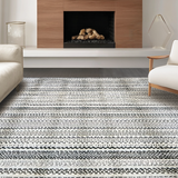 Ultra Soft Area Rug, Non Slip, Stain Resistant, Washable Area Rugs for Living Room, Bedroom, Black White Geometric Rug(Gray)