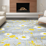 Ultra Soft Area Rug, Non Slip, Stain Resistant, Washable Area Rugs for Living Room, Bedroom, Chic Gray Floral Elegance(Gray)