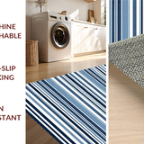 Ultra Soft Area Rug, Non Slip, Stain Resistant, Washable Area Rugs for Living Room, Bedroom, Sophisticated Dual-Tone Coastal Motif(Blue)