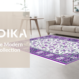 Ultra Soft Area Rug, Non Slip, Stain Resistant, Washable Area Rugs for Living Room, Bedroom, Rustic Green Blooming Design(White)