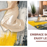 Artistic Grey Yellow Abstract Fusion(Gray)