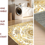 Ultra Soft Area Rug, Non Slip, Stain Resistant, Washable Area Rugs for Living Room, Bedroom, Bright Mandala Delight(White)