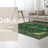 Ultra Soft Area Rug, Non Slip, Stain Resistant, Washable Area Rugs for Living Room, Bedroom, Rustic Tiled Aesthetic in Earth Tones(Green)