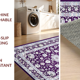 Ultra Soft Area Rug, Non Slip, Stain Resistant, Washable Area Rugs for Living Room, Bedroom, Elegant Purple Tiled Texture(Purple)
