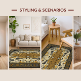 Ultra Soft Area Rug, Non Slip, Stain Resistant, Washable Area Rugs for Living Room, Bedroom, Vibrant Nature Inspired Decor(Beige)