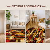 Ultra Soft Area Rug, Non Slip, Stain Resistant, Washable Area Rugs for Living Room, Bedroom, Bold Contemporary Guitar Graphic Style(Brown)