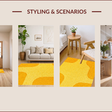 Ultra Soft Area Rug, Non Slip, Stain Resistant, Washable Area Rugs for Living Room, Bedroom, Contemporary Yellow Home Office Plush Accent Rug(Yellow)