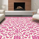 Ultra Soft Area Rug, Non Slip, Stain Resistant, Washable Area Rugs for Living Room, Bedroom, Playful Circular Flower Arrangement(Ivory)
