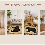 Ultra Soft Area Rug, Non Slip, Stain Resistant, Washable Area Rugs for Living Room, Bedroom, Nature-Inspired Lodge Charm(Beige)