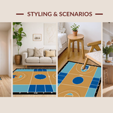 Ultra Soft Area Rug, Non Slip, Stain Resistant, Washable Area Rugs for Living Room, Bedroom, Bold Graphic Sports Surface(Brown)